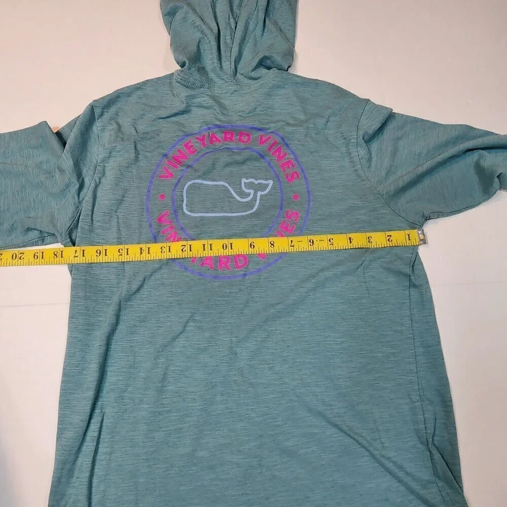 Vineyard Vines t-shirt hoodie size L / 16 girls whale dot sea clay green